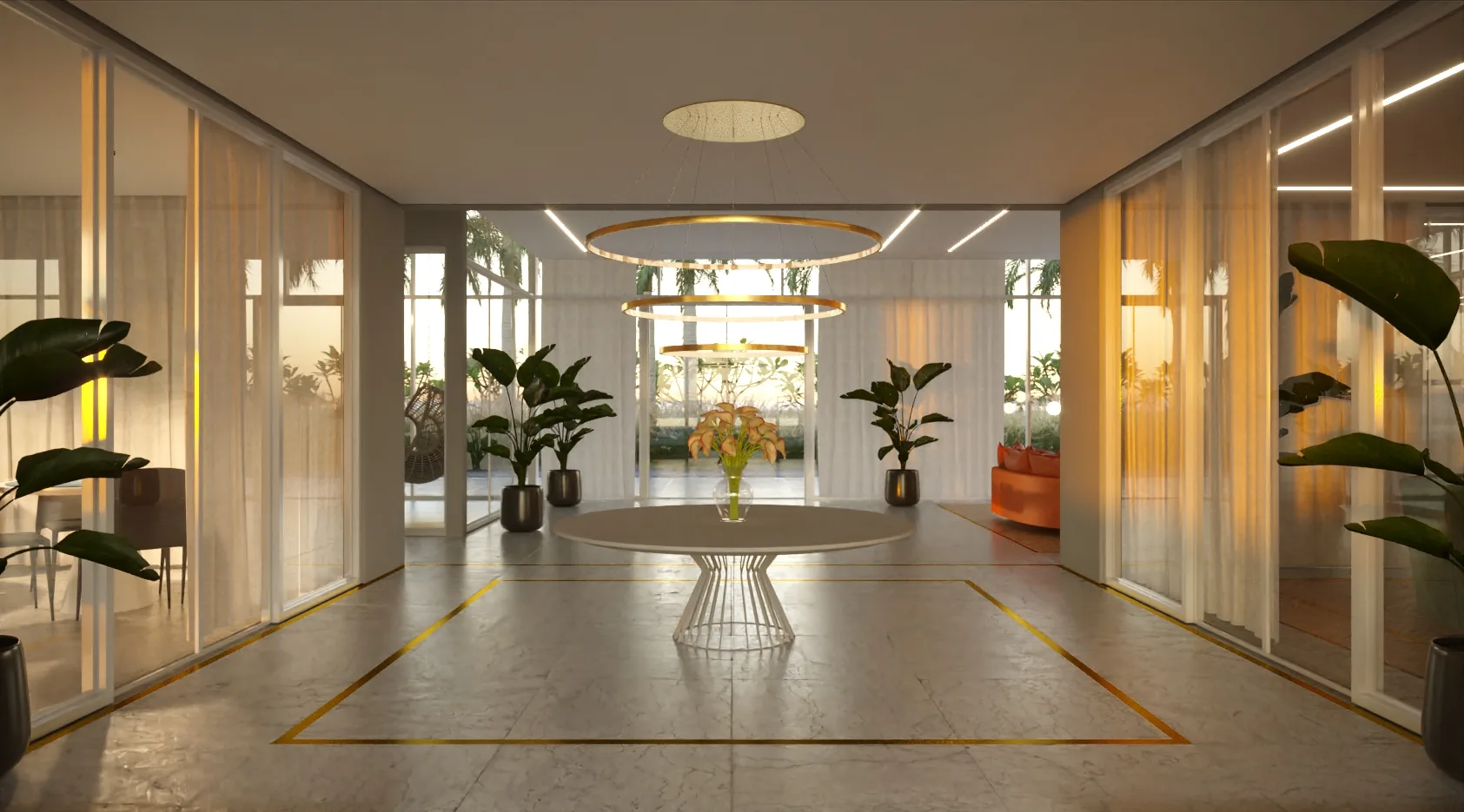 Hall de acesso do ClubHouse do Allure Beach Condo