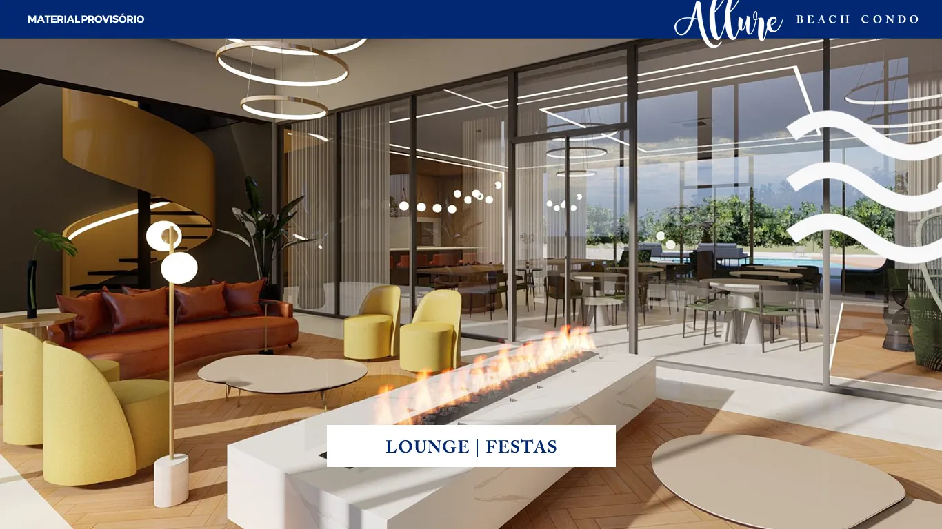 Lounge e salão de festas do ClubHouse do Allure Beach Condo