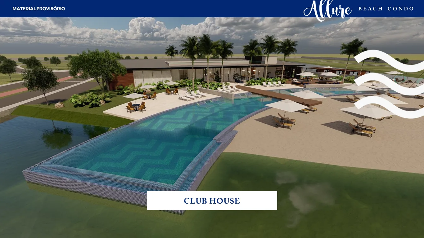 Piscina de borda do Allure Beach Condo debruçada sobre o lago, com deck e prainha
