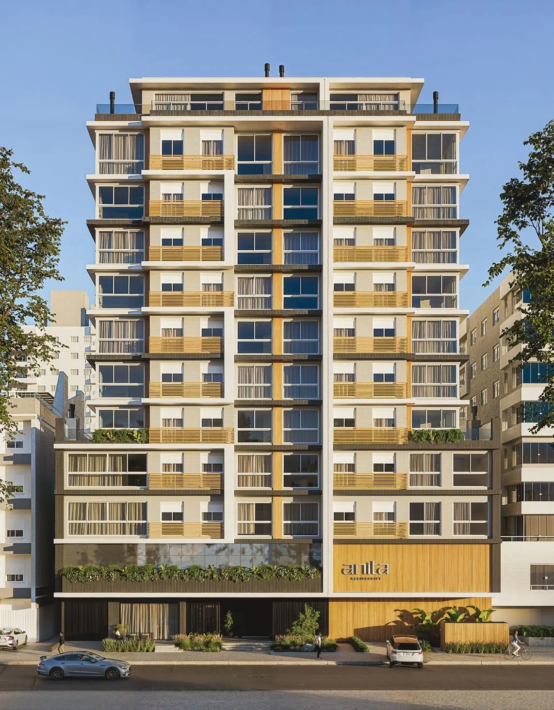 Fachada do Residencial Anita, condomínio vertical a 300 m da praia em Capão da Canoa