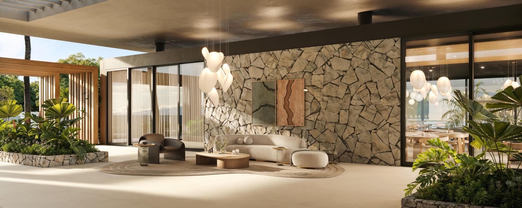 Estar social do clube do AURA Garden Place