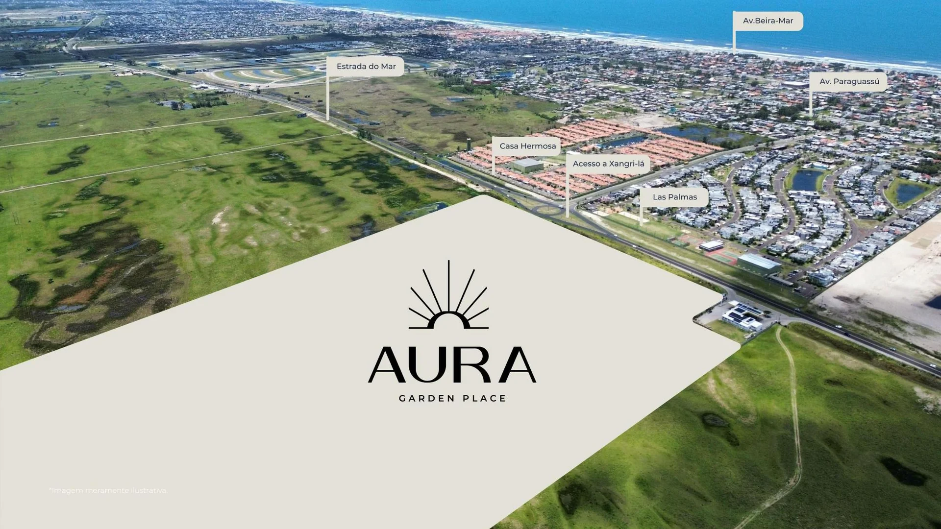Mapa de localização do AURA Garden Place na Estrada do Mar em Xangri-Lá