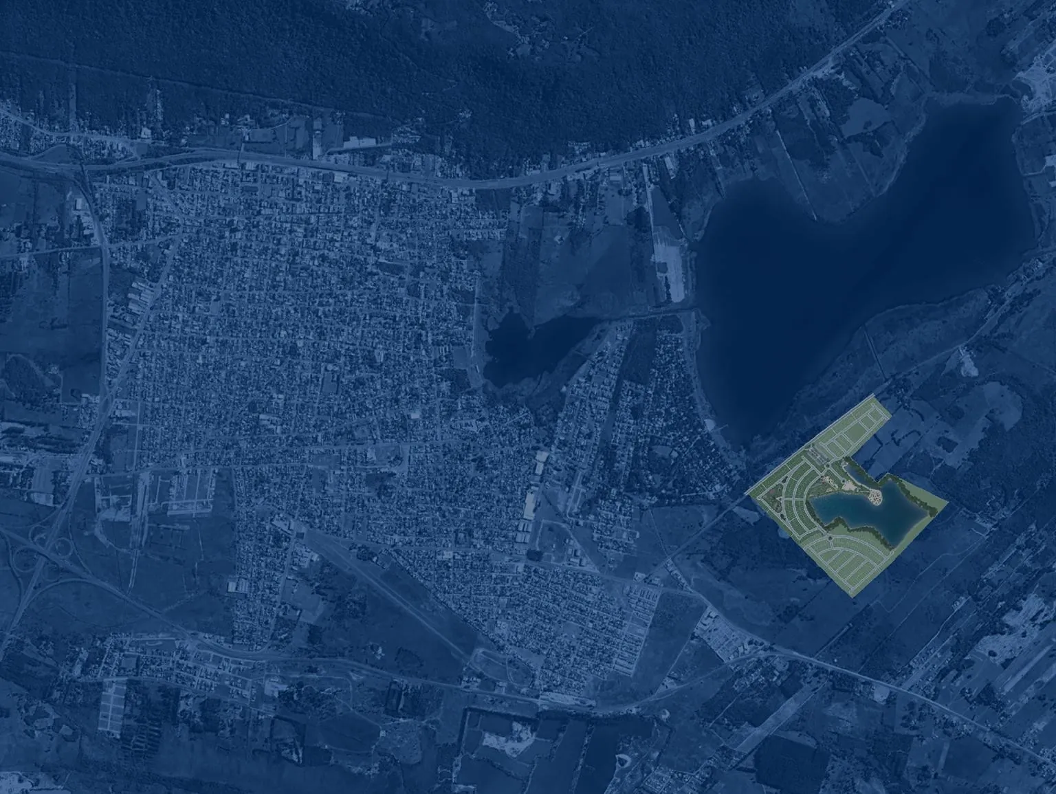 Mapa de localização do Grand Lake Osório na região das lagoas, em Osório
