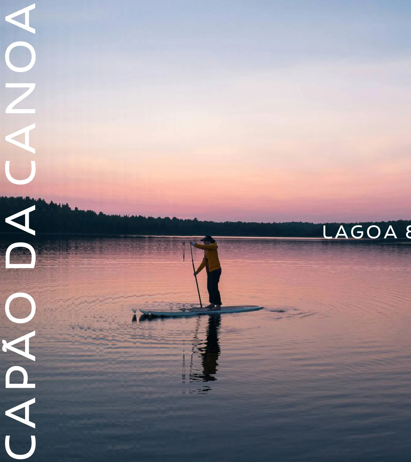 Pôr do sol na lagoa de Capão da Canoa com stand up paddle