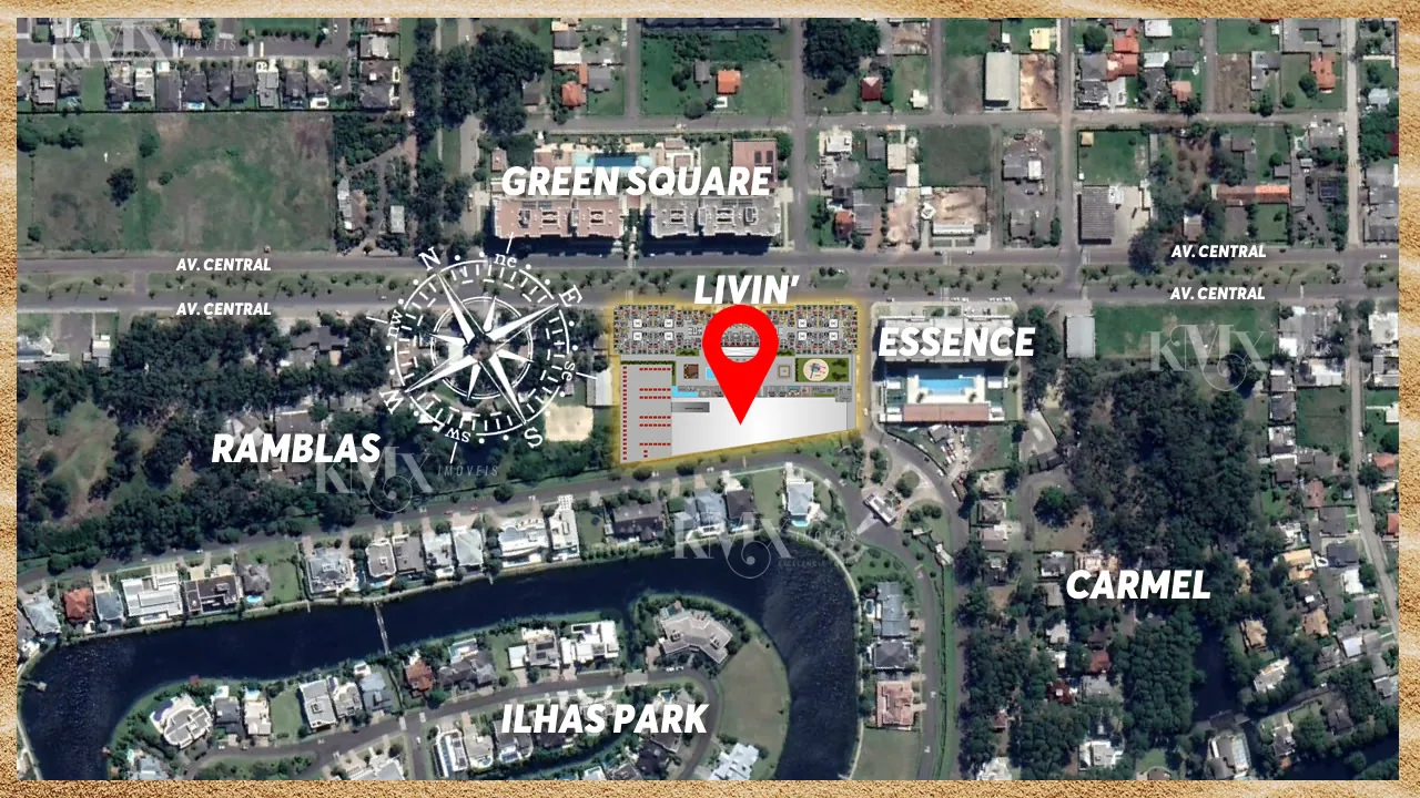 Mapa de localização do LIVIN' Resort House na Avenida Central de Atlântida, Xangri-Lá
