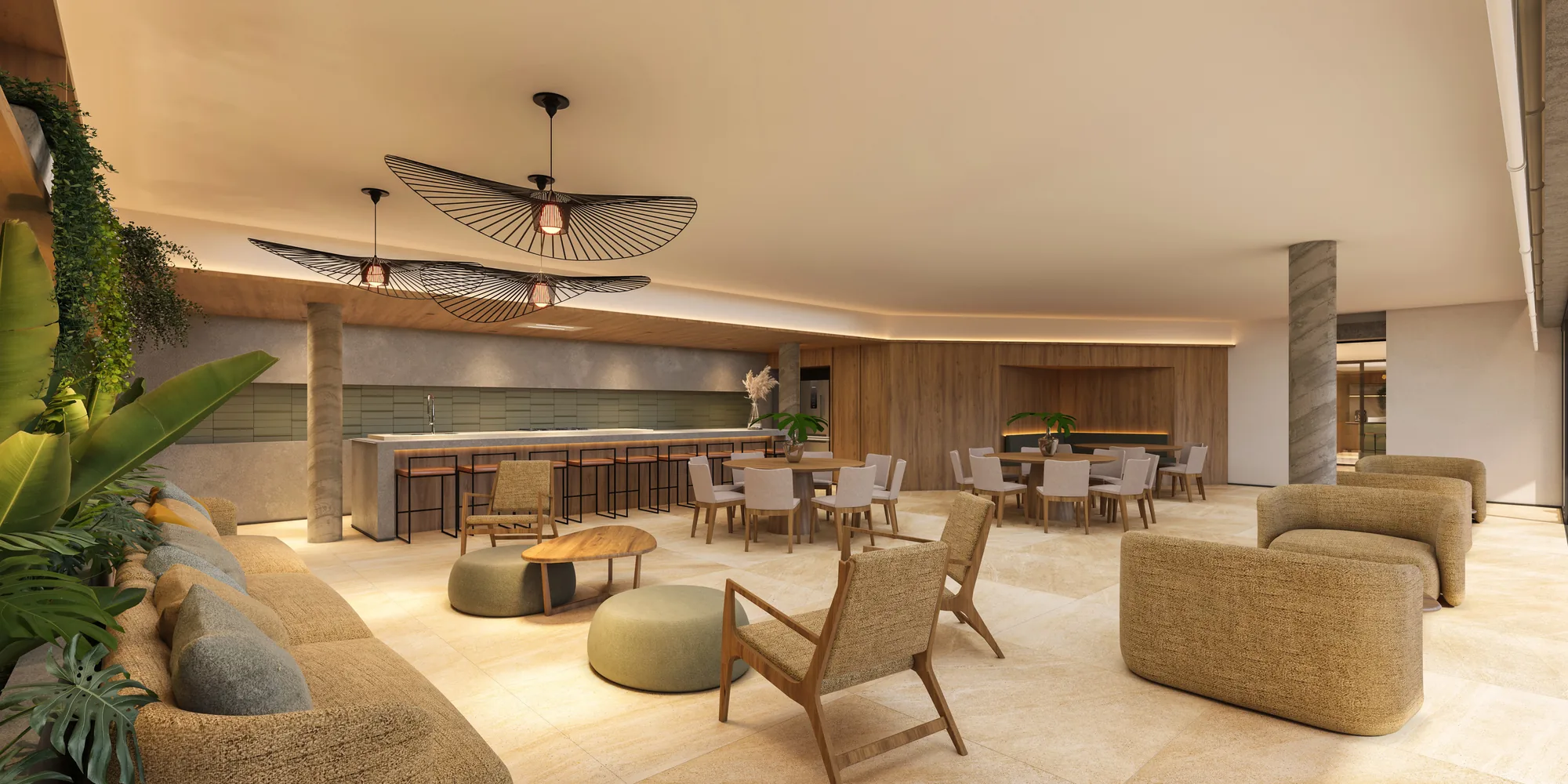 Salão gourmet com churrasqueira do Mirador Club no Mirador Playa Arenas em Capão da Canoa