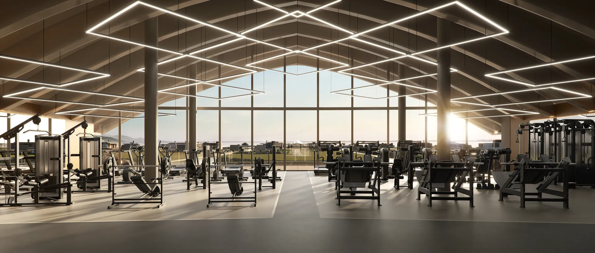 Academia de 558 m² do Clube da Marina