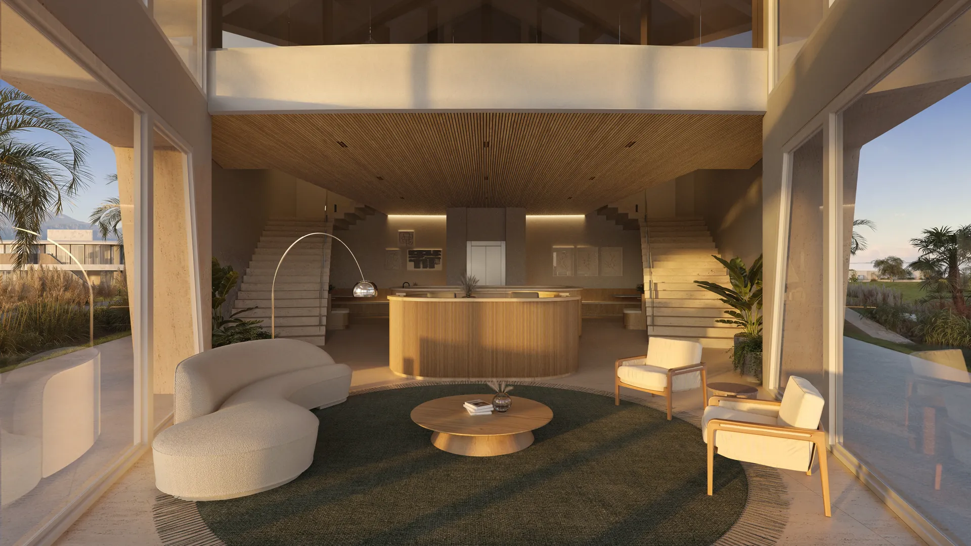 Recepção e lounge do clube do Mônaco Grand Marina