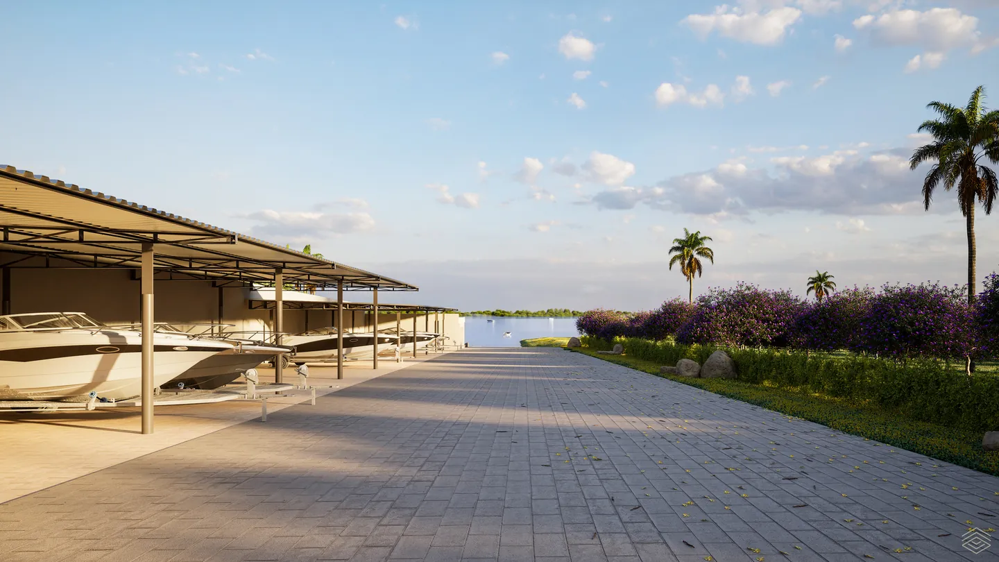 Boat house e garagem náutica de condomínio fechado à beira de canal navegável no litoral norte gaúcho
