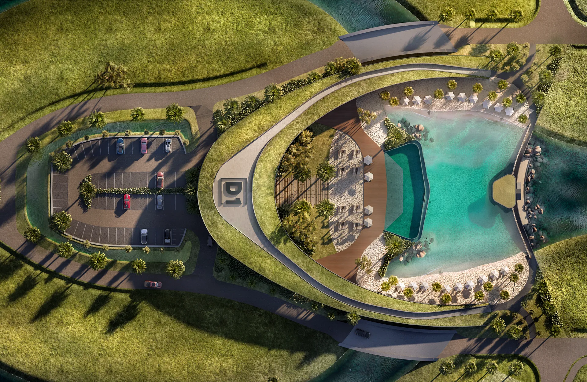 Vista aérea do Occhi Marina Clube, condomínio fechado em Capão da Canoa