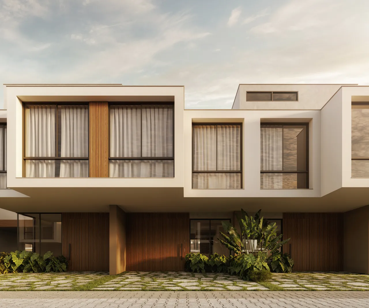 Render externo do modelo Oásis do condomínio Origem