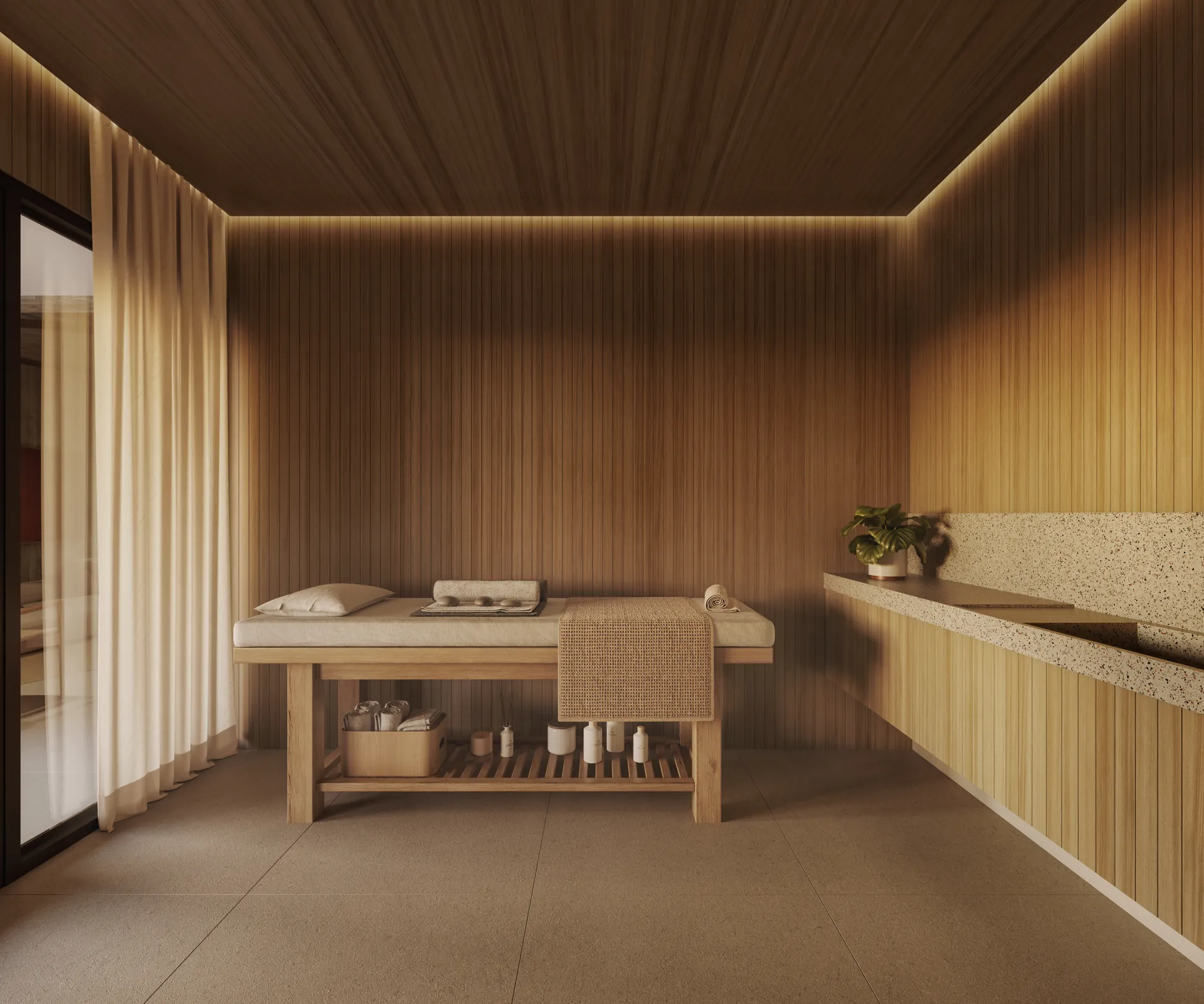 Spa do Club House do ORIGEM em madeira natural