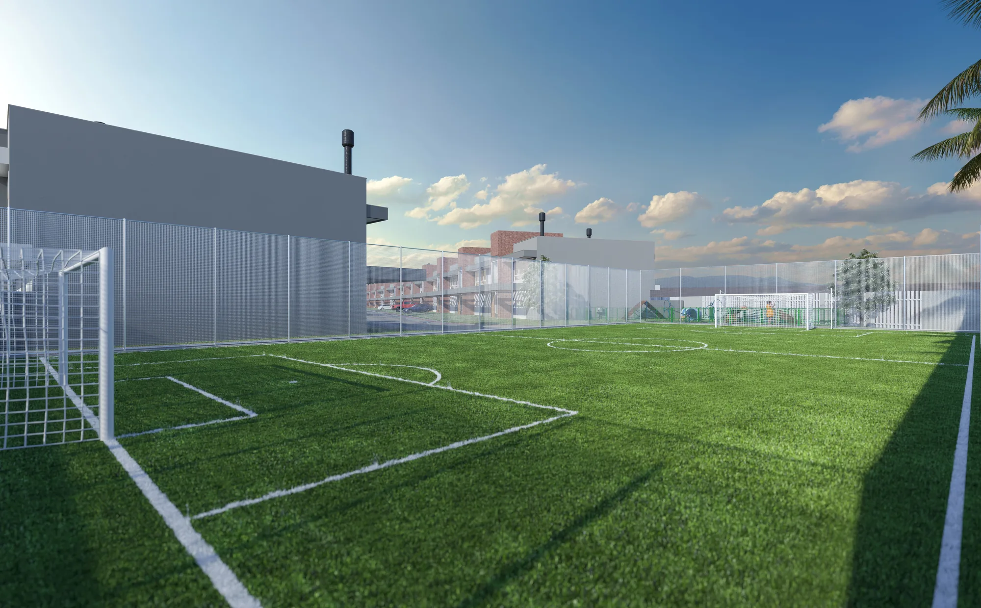 Campo de futebol no condomínio Pôr do Sol