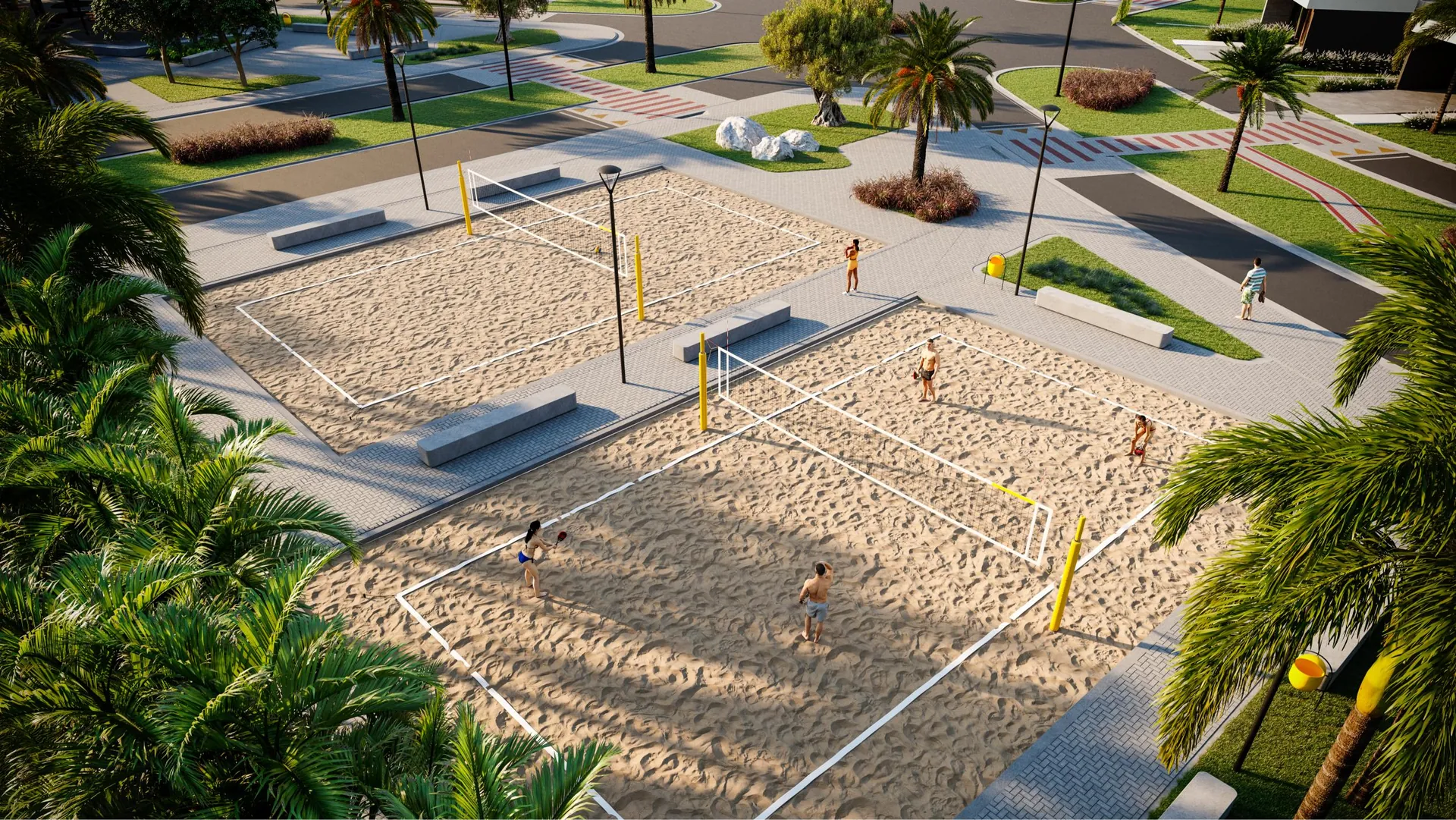 Complexo esportivo com padel e beach tennis do Prime Beach Curumim