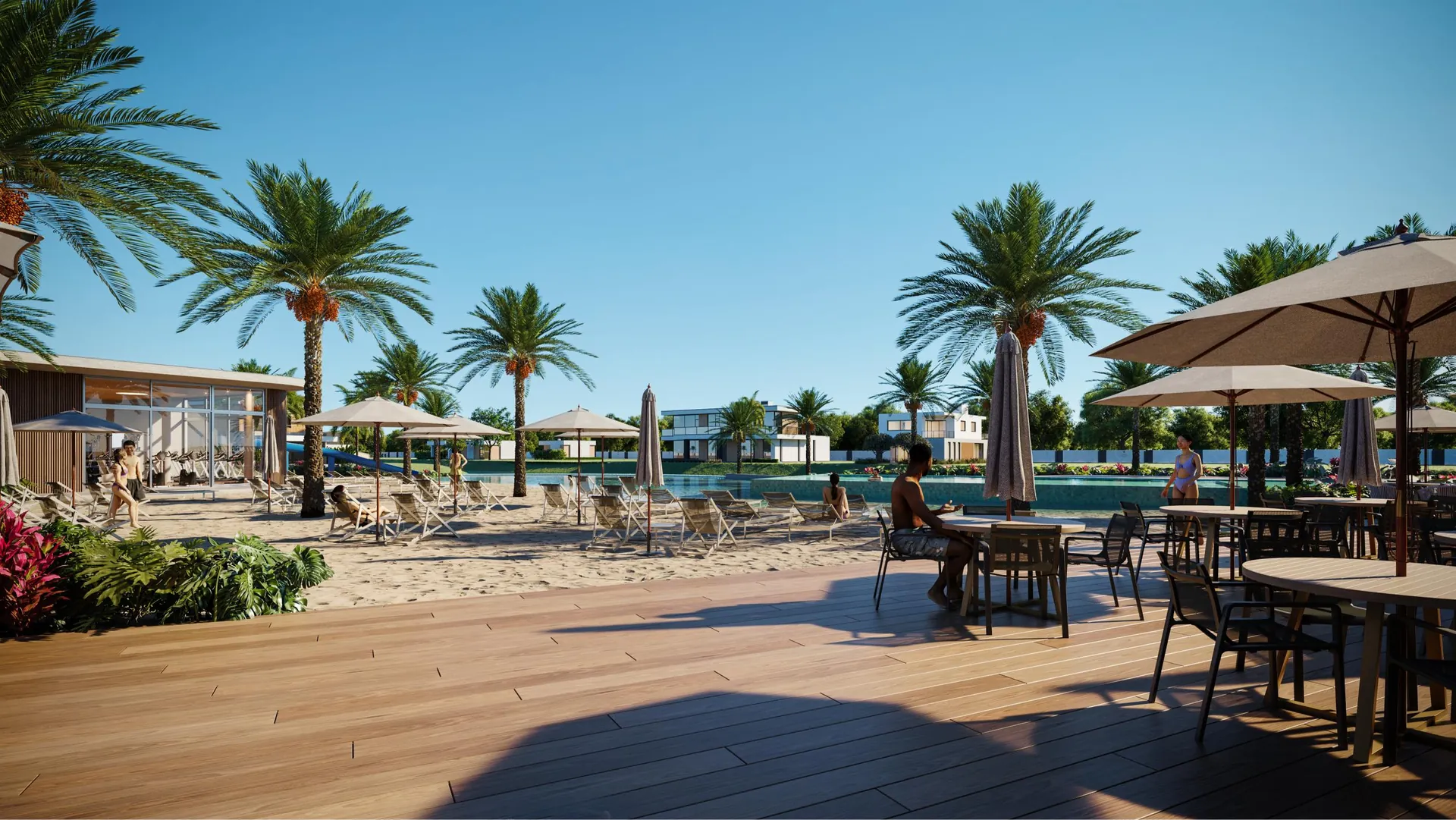 Deck e piscina do Club House do Prime Beach Curumim