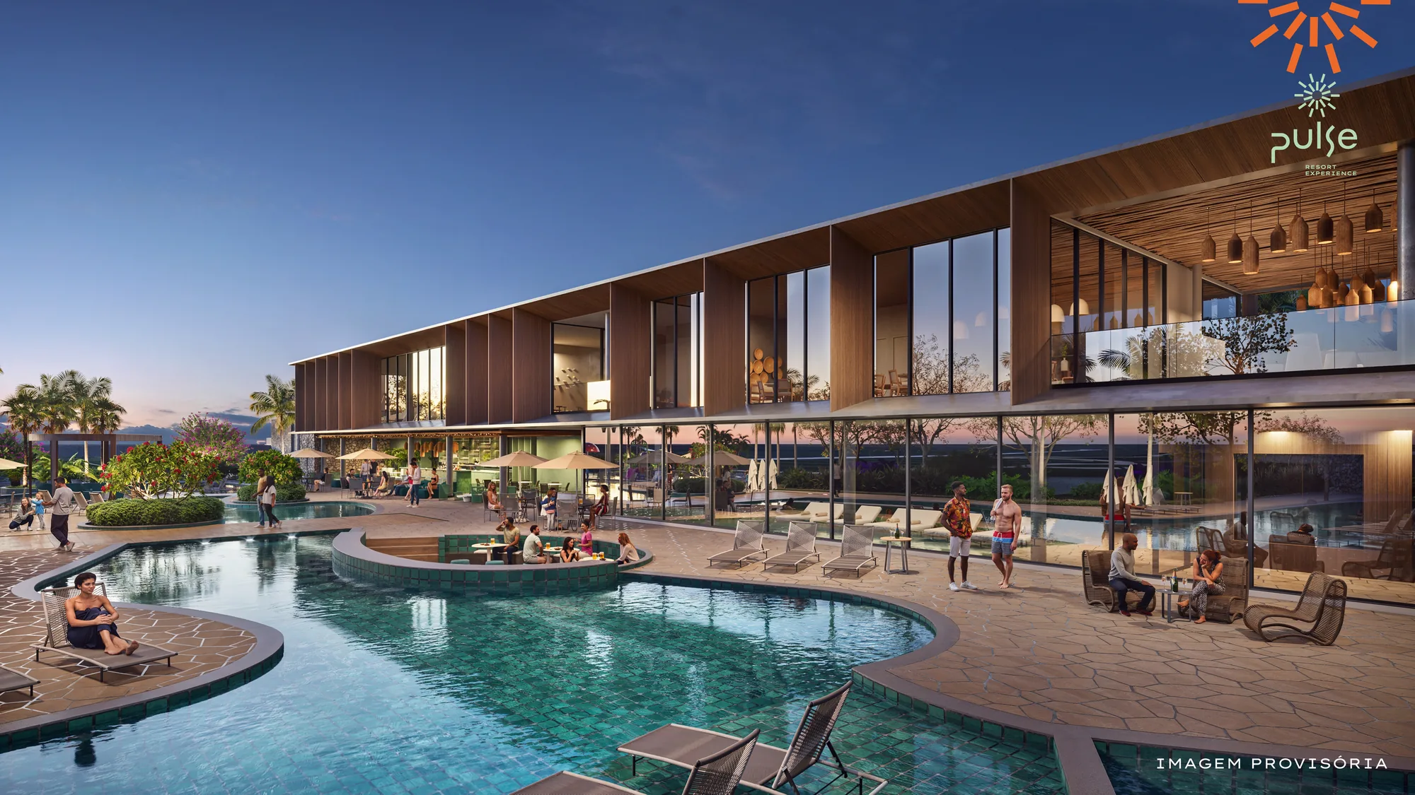Piscina do clube do Pulse Resort Experience, condomínio fechado em Capão da Canoa