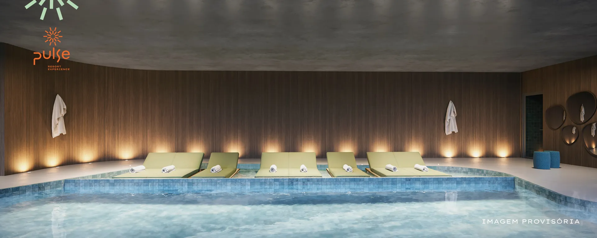 Spa e piscina térmica do Pulse Wellness no condomínio fechado em Curumim