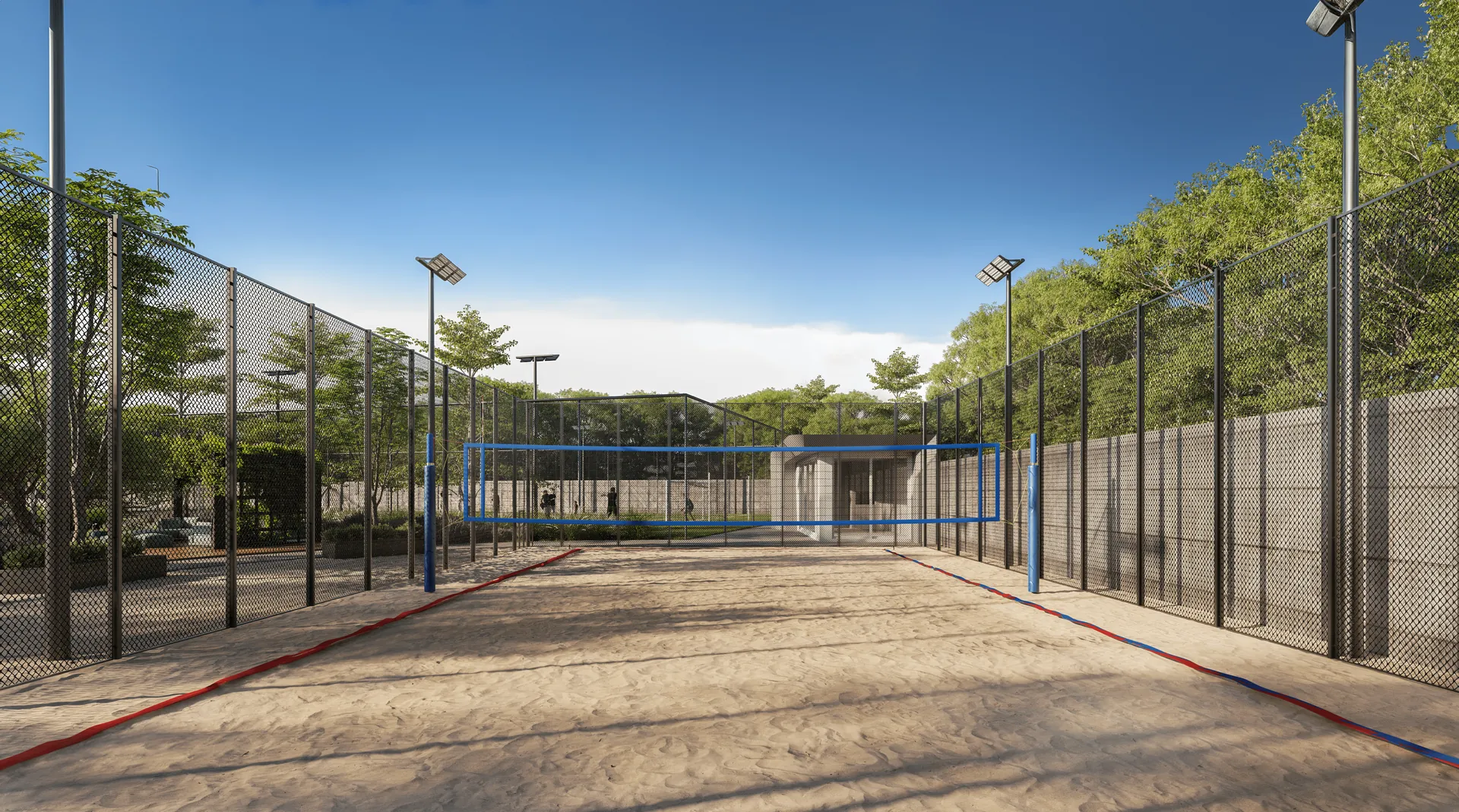 Quadras de beach tennis do Royal Lake