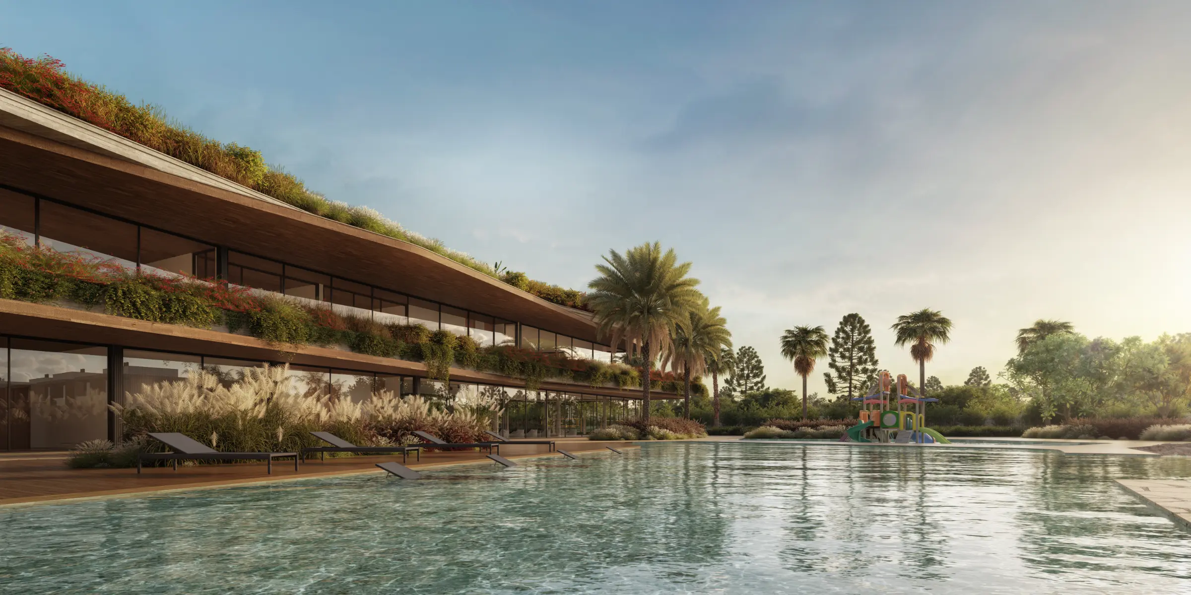 Social Club do Scenario Design Resort com piscinas, praia artificial e rooftop