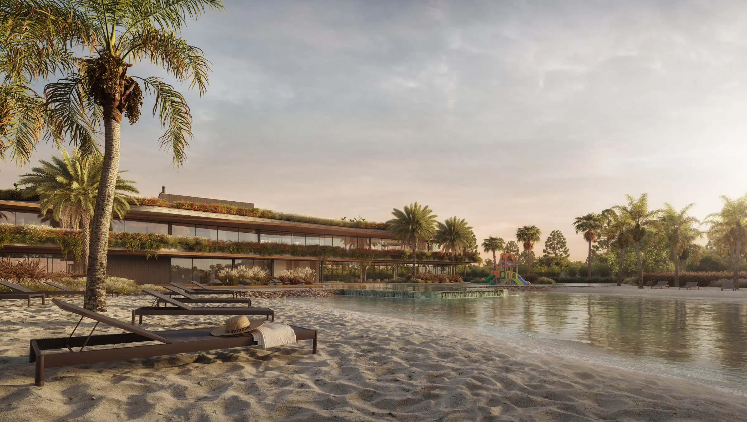 Vista frente-mar do Scenario Design Resort, condomínio fechado em Capão da Canoa