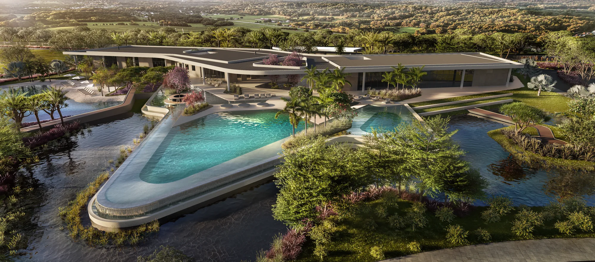 Clube e piscina do Seasons, condomínio de alto padrão em Xangri-Lá, cidade com o m² mais caro do litoral norte gaúcho