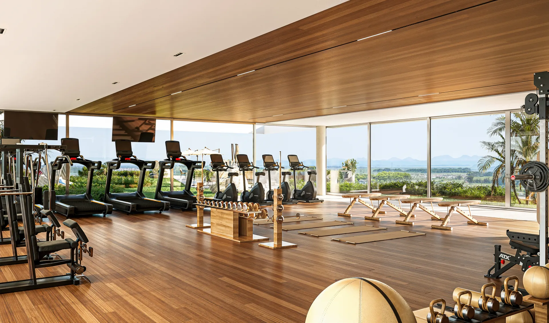 Academia panorâmica com vista para a natureza no Xangri-Lá Ilhas Resort