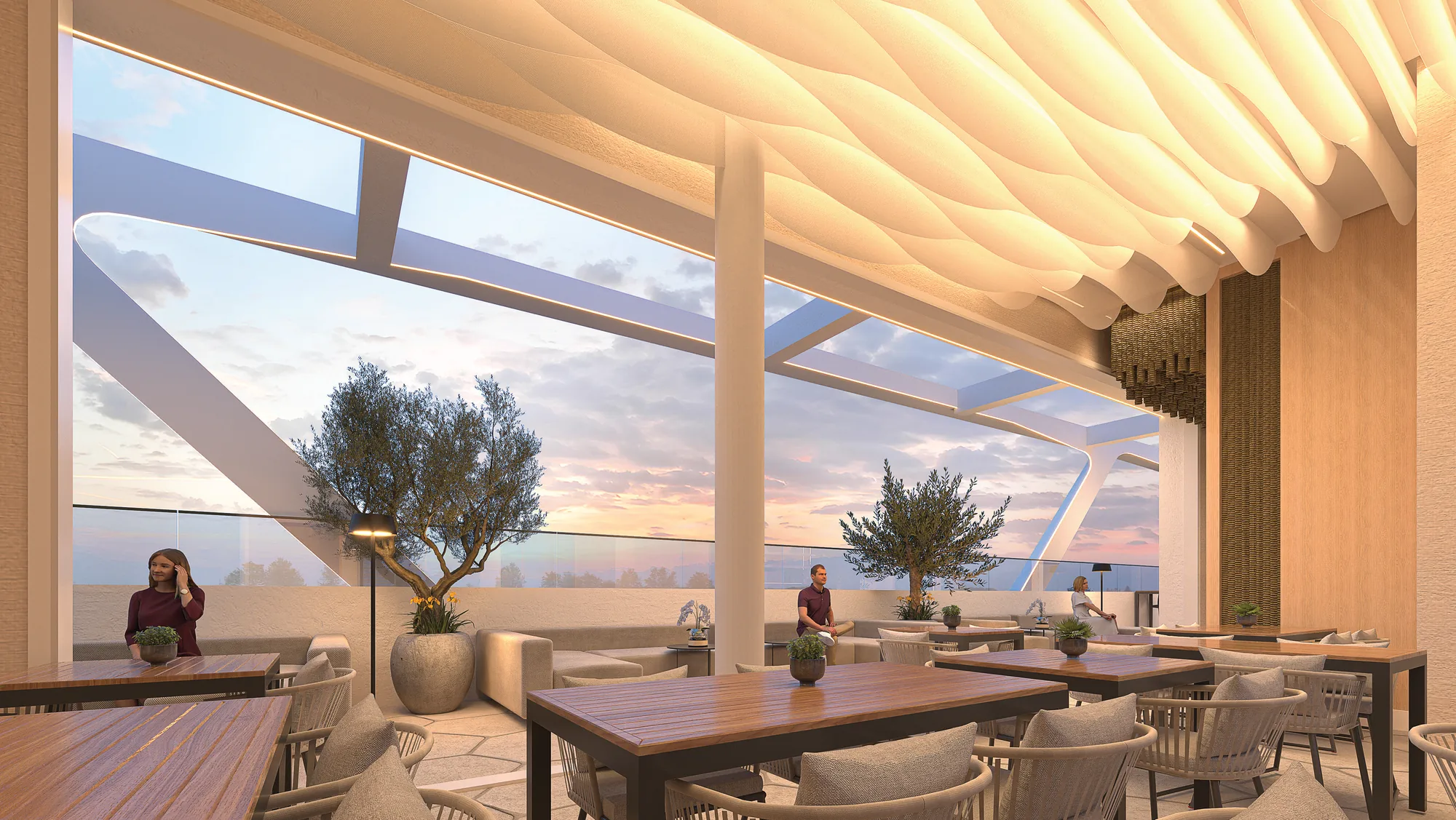 Restaurante de nível internacional no rooftop do ZAYA Design Suites em Atlântida