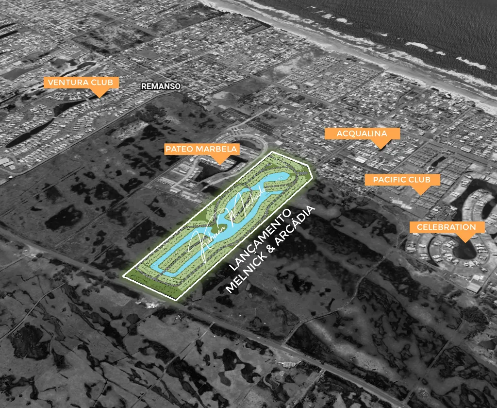 Mapa de localização do ZEN Concept Resort entre a Estrada do Mar e a Avenida Paraguassu em Xangri-Lá